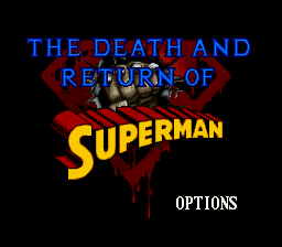 Death and Return of Superman, The (Europe) Title Screen